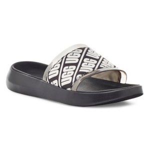 Ugg Slides - Black & White Ruette Slide - Women Size 6 NIB